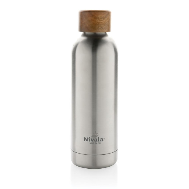 Custom Printed Wood RCS Certified Recycled Stainless Steel Vacuum Bottle 500ml - Image 4