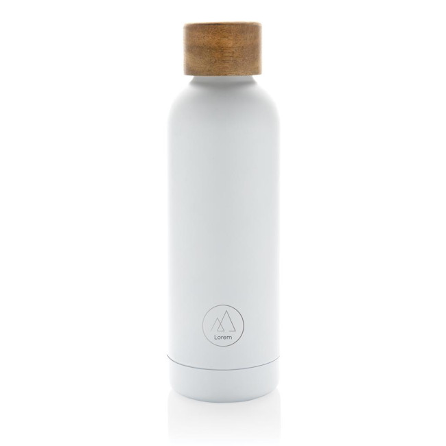 Custom Printed Wood RCS Certified Recycled Stainless Steel Vacuum Bottle 500ml - Image 3