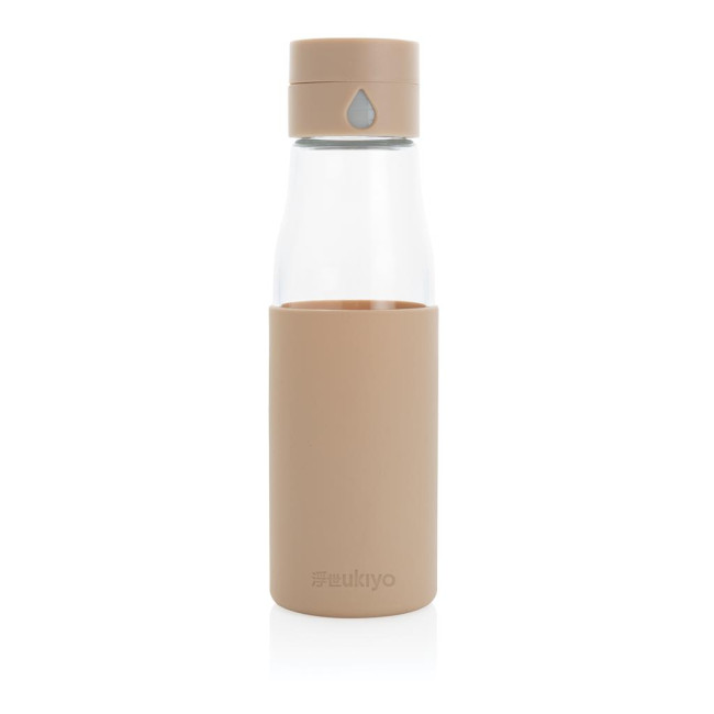 Custom Printed Ukiyo Glass Hydration Tracking Bottle With Sleeve 600ml - Image 5