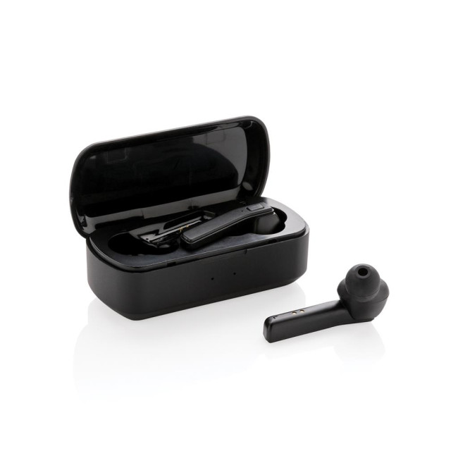 Custom Printed Free Flow Earbuds In Charging Case