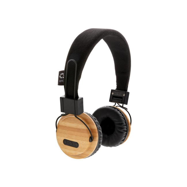 Custom Printed Bamboo Wireless Headphones