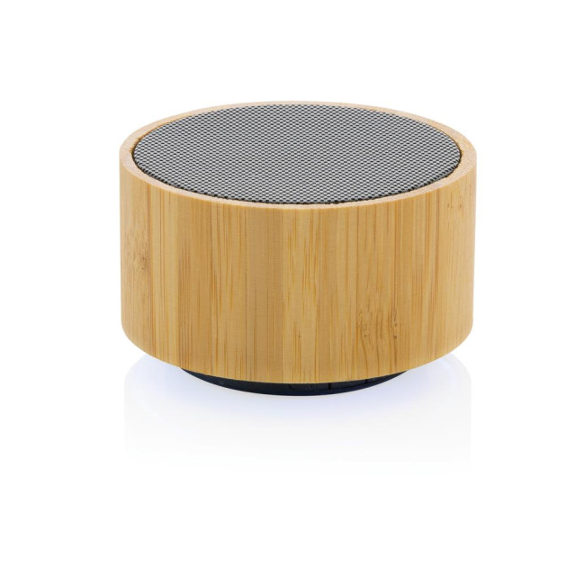 Custom Printed RCS Recycled Plastic And Bamboo Wireless Speaker 3W