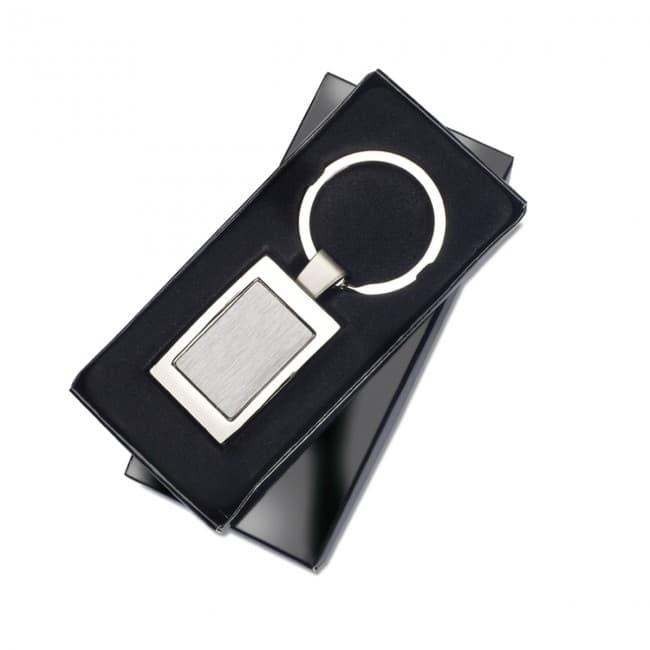 Custom Printed Rectangular Metal Keyring - Image 2