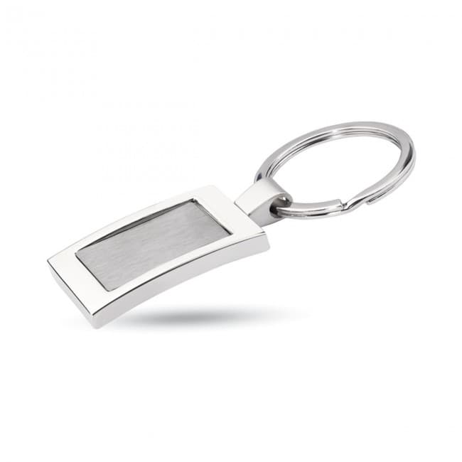 Custom Printed Rectangular Metal Keyring - Image 1