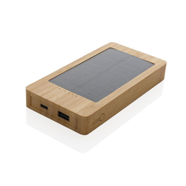 Custom Printed Sunwick Bamboo Solar Powerbank 10.000mAh