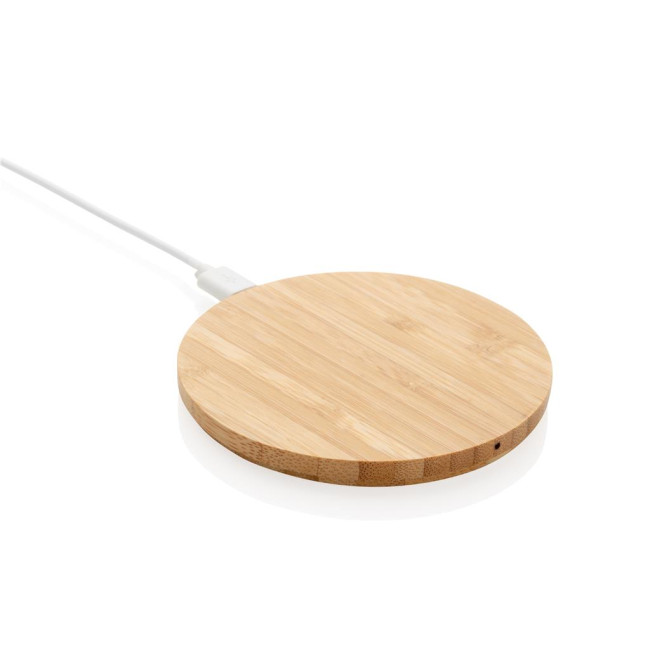 Custom Printed Bamboo Round Wireless Charger 5W