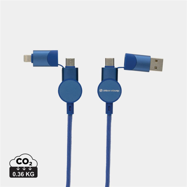 Custom Printed Oakland RCS Recycled Plastic 6-In-1 Fast Charging Cable 45W - Image 1