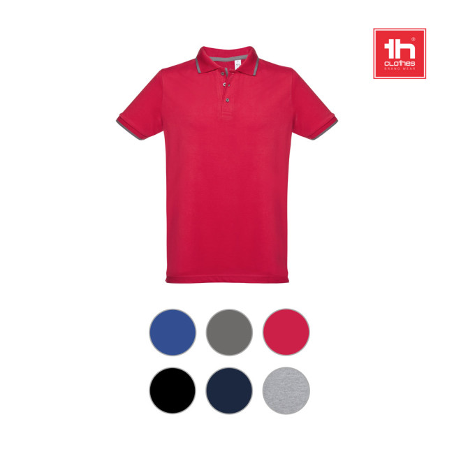 Custom Printed Rome Men's Polo Shirt With Contrast Colour Trim