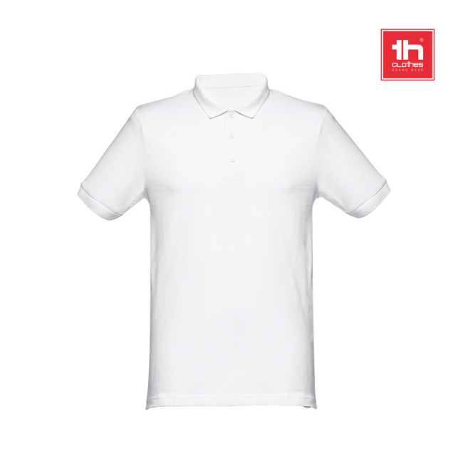 Custom Printed Monaco Men's Short-Sleeved Piqué Polo Shirt White