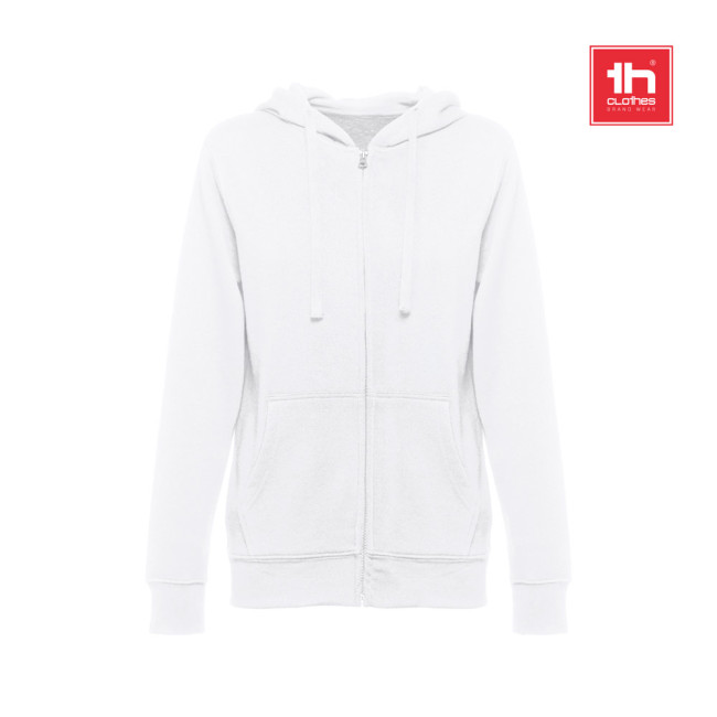 Custom Printed Amsterdam Women's Hooded Full Zipped Hoodie White