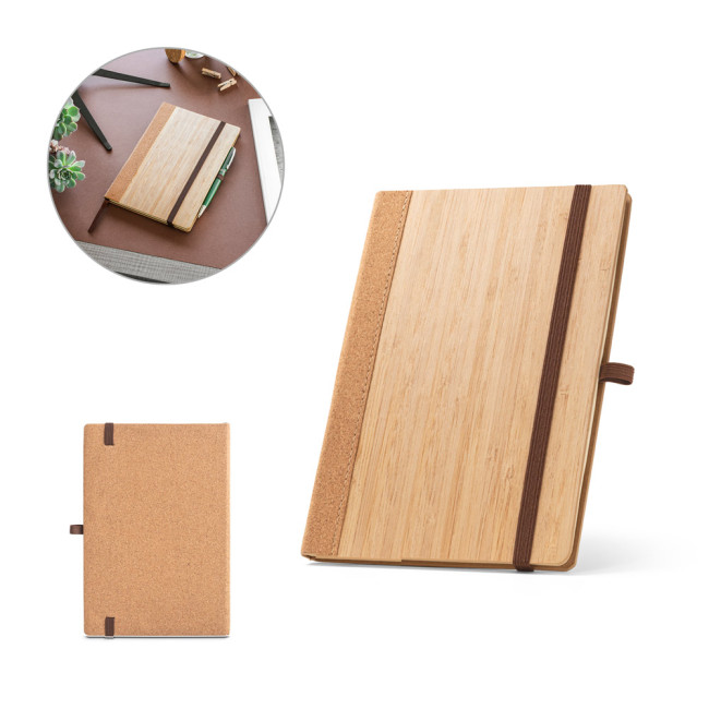 Custom Printed Orwell Bamboo & Cork A5 Notebook