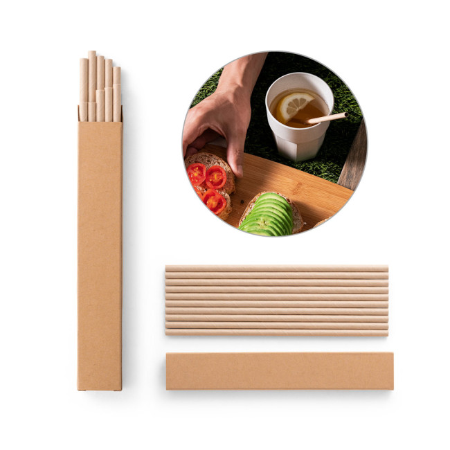 Custom Printed Set Of 10 Kraft Paper Straws