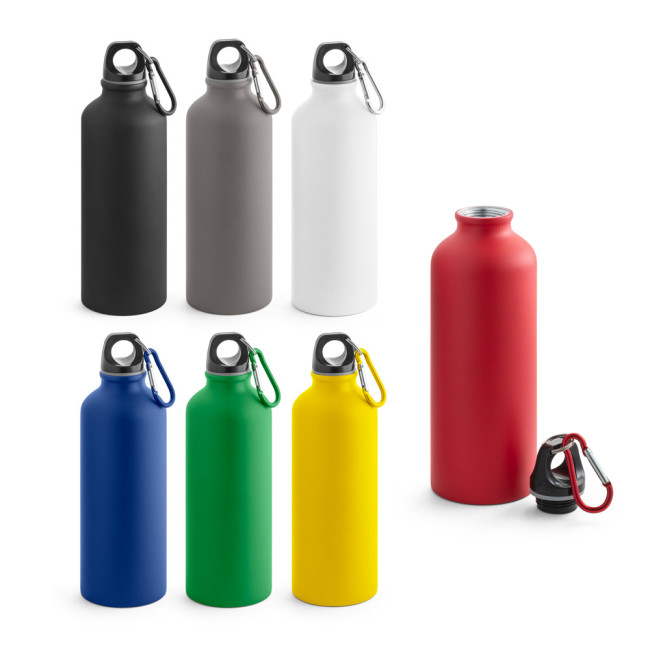 Custom Printed Collina Aluminium Bottle With Carabiner 550ml