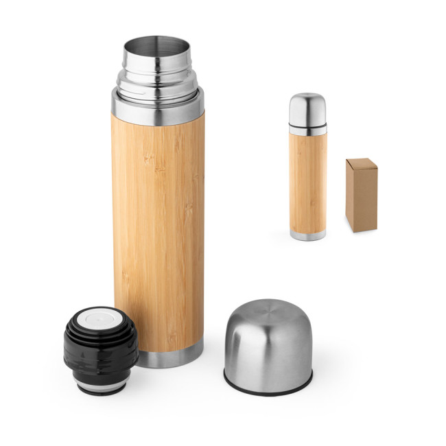 Custom Printed Ceylon Bamboo & Stainless Steel Thermos 450ml