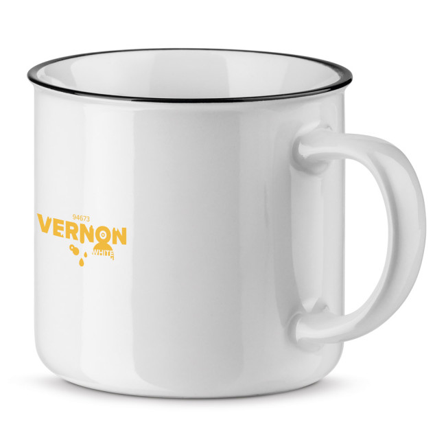 Custom Printed Vernon White Ceramic Mug 360ml