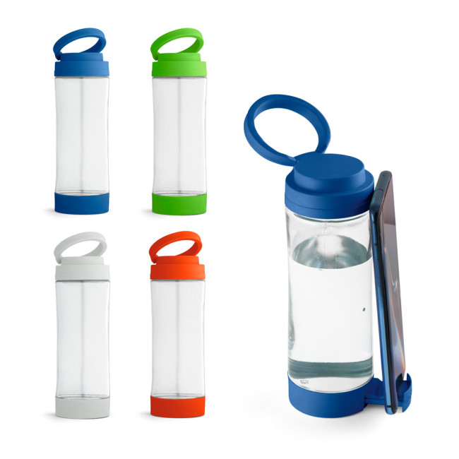 Custom Printed Quintana Glass Sports Bottle With PP Cap 390ml