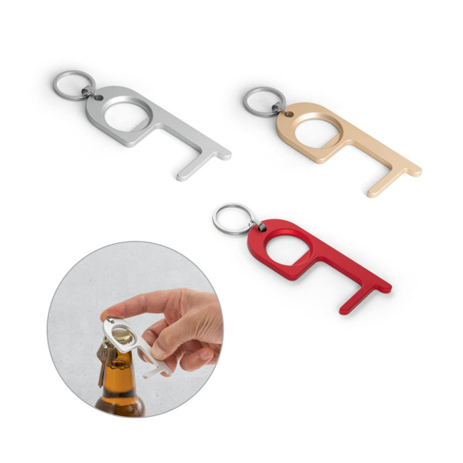 Custom Printed Aluminium Keyring With Bottle Opener