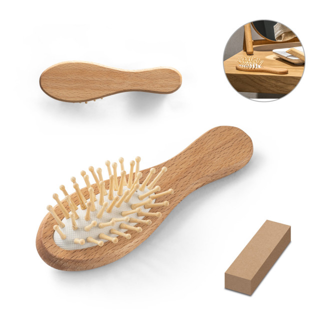 Custom Printed Dern Wooden Hairbrush With Bamboo Bristles