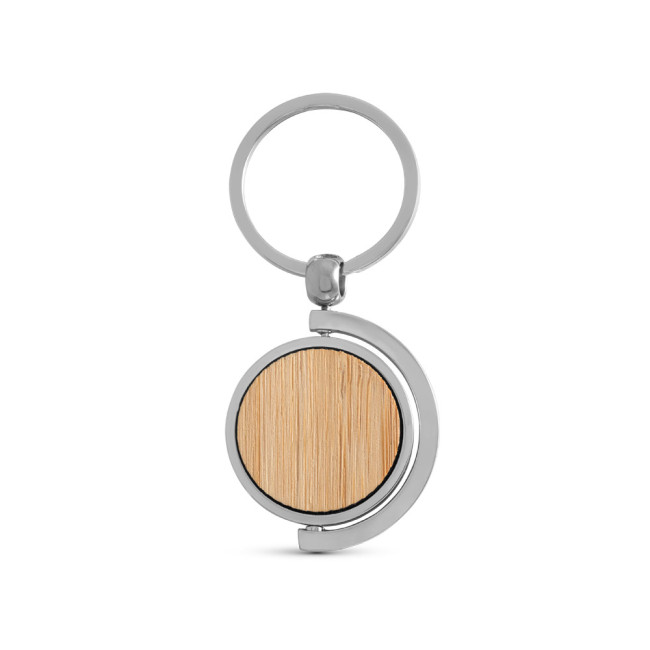 Custom Printed Circular Bamboo Keyring