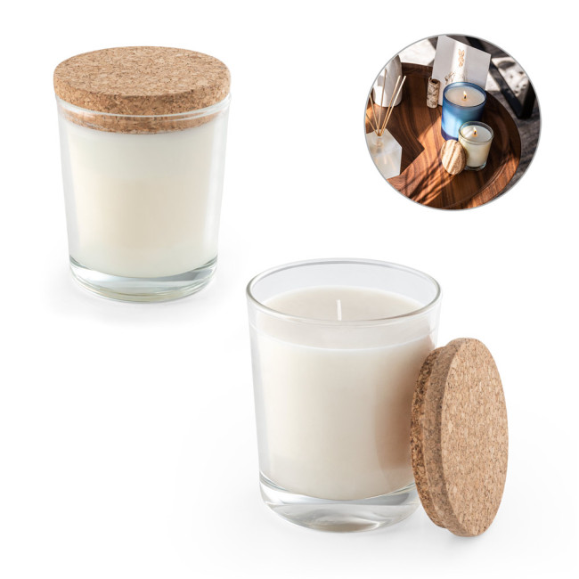 Custom Printed Aromatic Candle With Cork Lid 180g