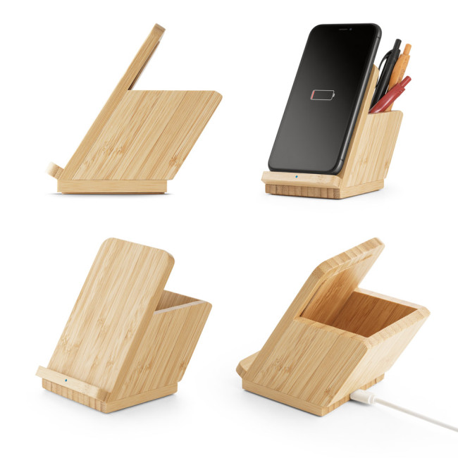 Custom Printed Bamboo Wireless Charger