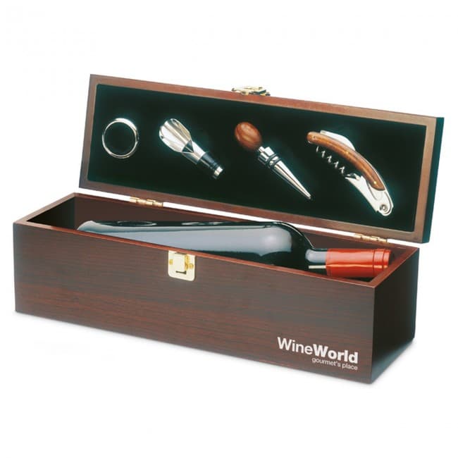 Custom Printed Wine Set In Wine Box - Image 1