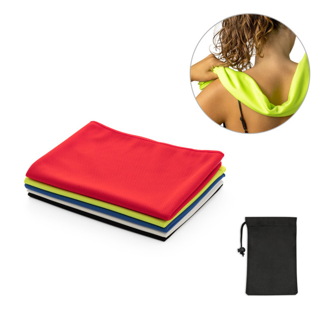 Custom Printed rPET Sports Towel With Non-Woven Pouch