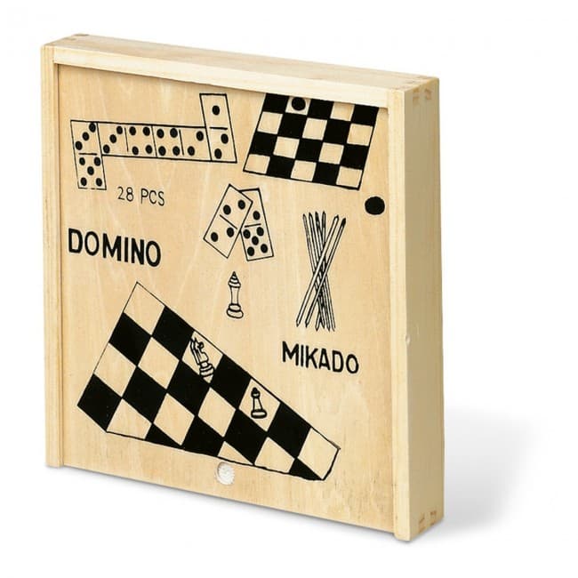 Custom Printed 4 Games In Wooden Box - Image 1