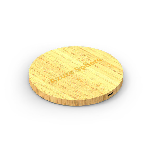 Custom Printed Bamboo Wireless Charger 10W