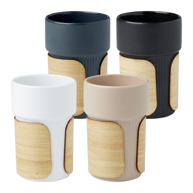 Custom Printed Fika Tumbler With Bamboo Sleeve 340ml