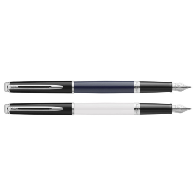 Custom Printed Hemisphere Colour Blocking Fountain Pen With Palladium Trim 