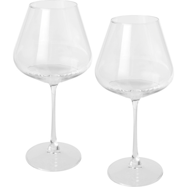 Custom Printed Rosso 2-Piece Wine Glasses Set