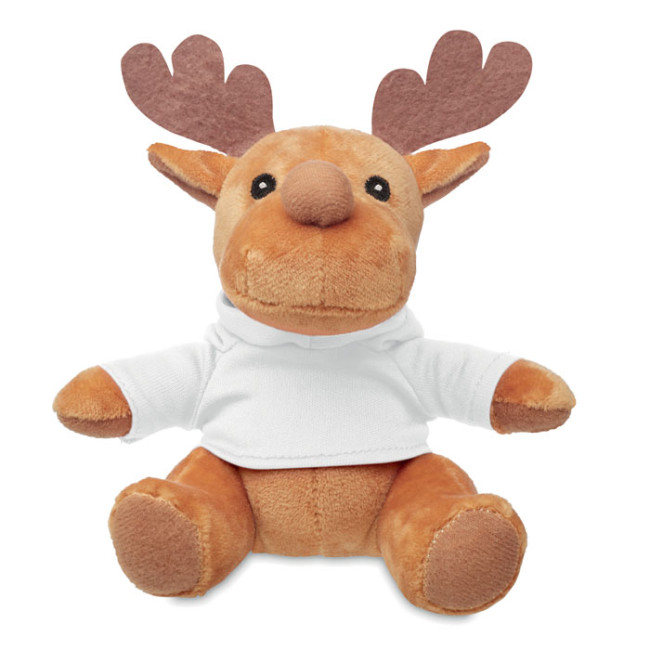 Custom Printed Plush Reindeer With Hoodie - Image 2