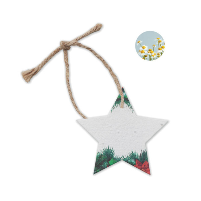 Custom Printed Seed Paper Xmas Ornament Star