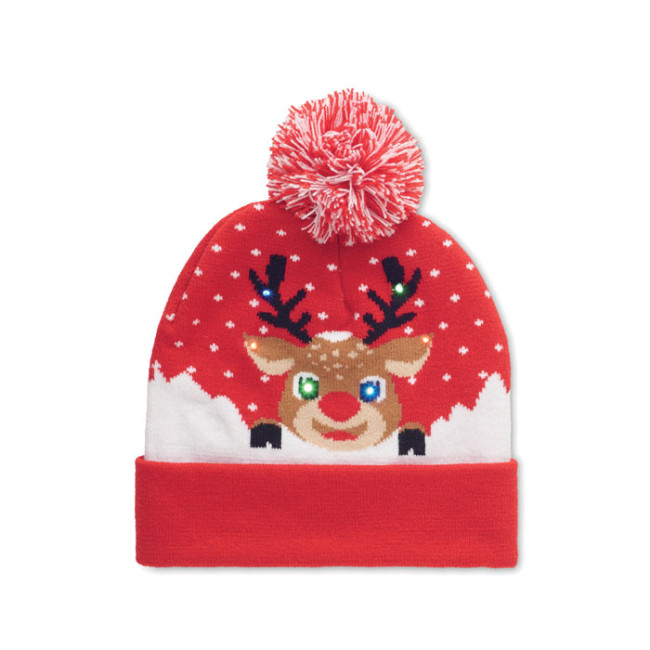 Custom Printed Christmas Knitted Beanie LED - Image 2