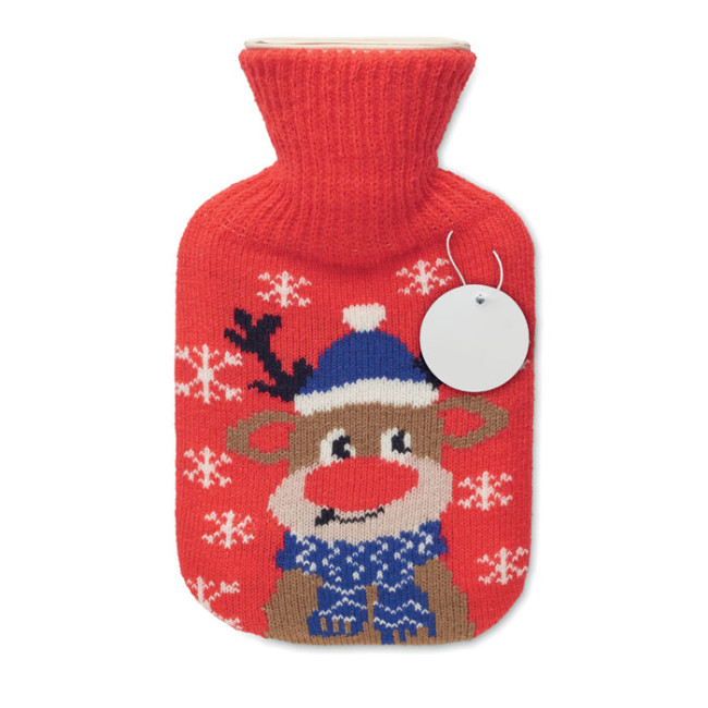 Custom Printed Hot water Bottle With Christmas Pattern 250ml - Image 1