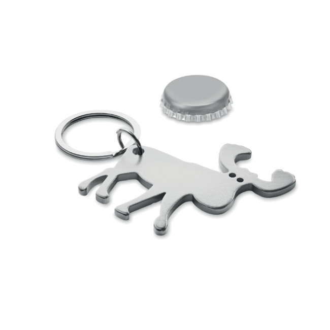 Custom Printed Reindeer Recycled Aluminium Keyring With Bottle Opener - Image 2