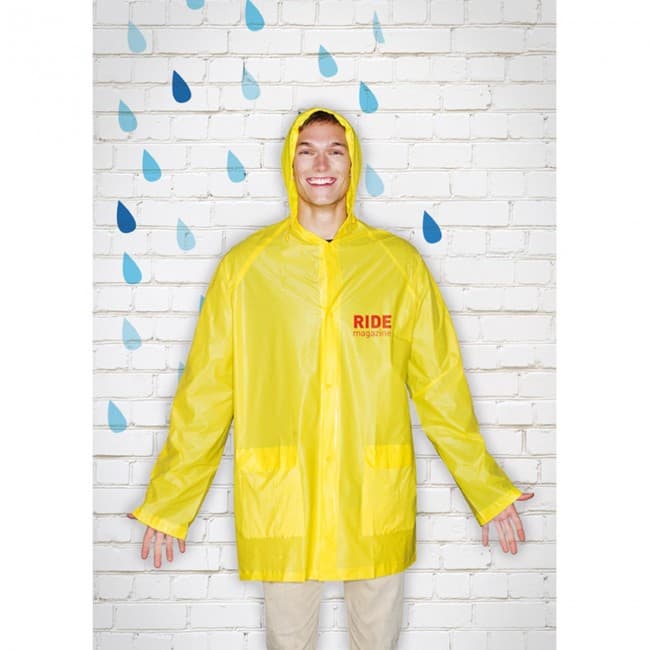 Custom Printed PVC Raincoat With Hood - Image 3