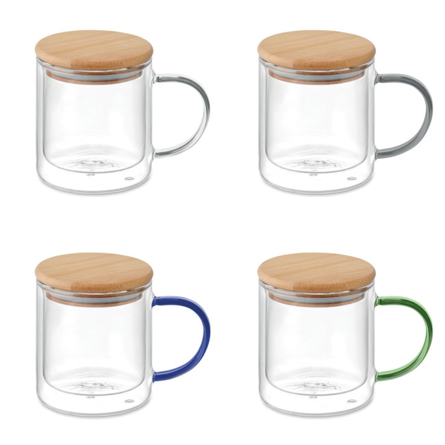 Custom Printed Double Wall Borosilicate Mug 300ml - Image 1