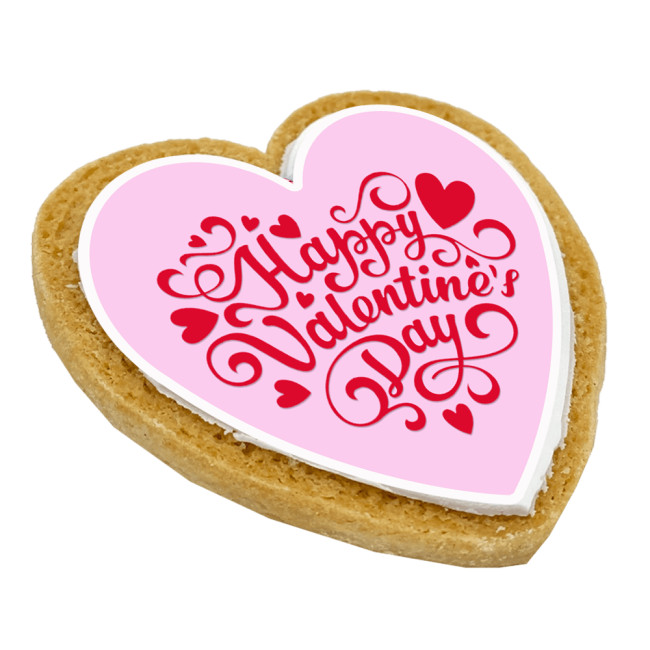 Custom Printed Valentines Heart Biscuit