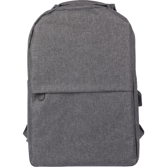 Custom Printed RPET Backpack With USB Port - Image 1