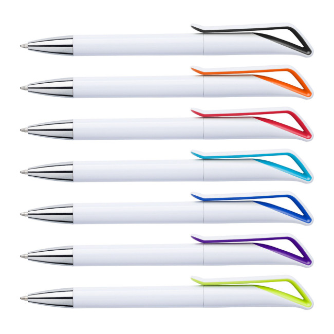 Custom Printed Ballpen with geometric neck - Image 1