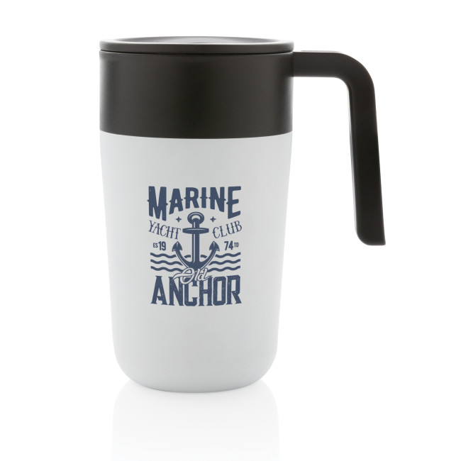 Custom Printed GRS Recycled PP And SS Mug With Handle 480ml - Image 3