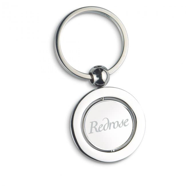 Custom Printed Globe Metal Keyring - Image 2