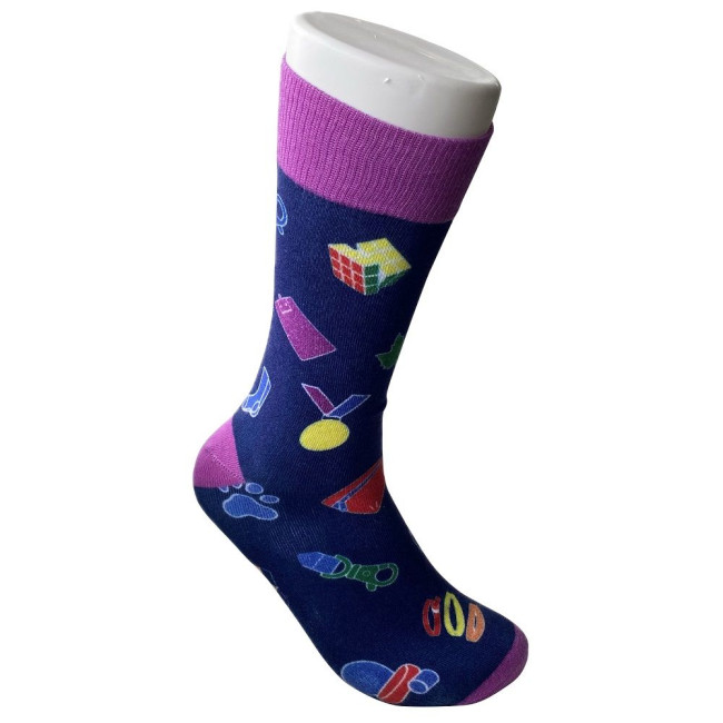 Custom Printed 360 Degree Printed Cotton Socks (Adult Size) - Image 1