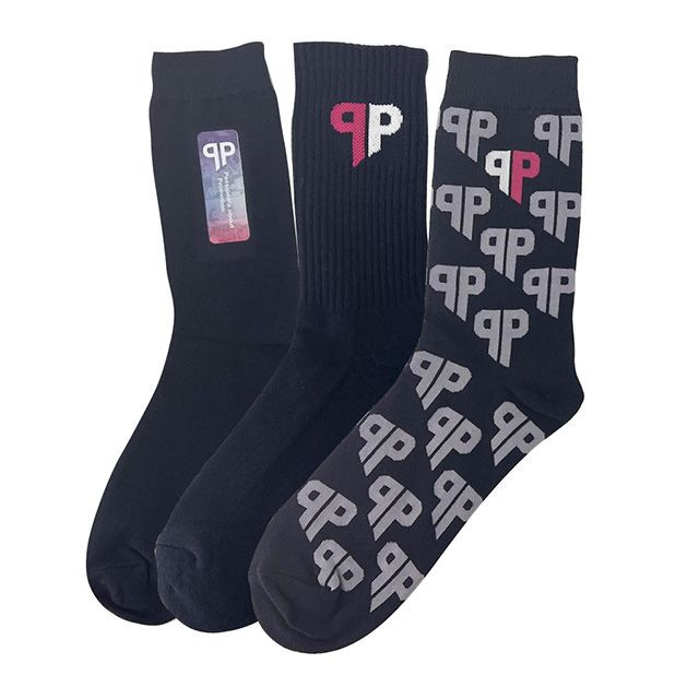 Custom Printed Jacquard Knitted Cotton Socks - Image 1