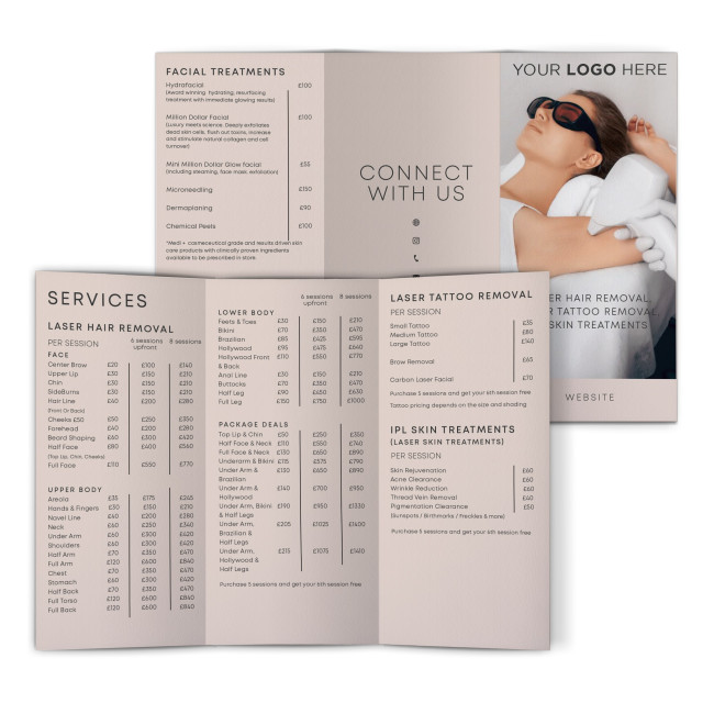 Custom Printed Promotional Tri-Fold Corporate Leaflet/Flyer Gloss Outer Cover 250gsm (Including Design)