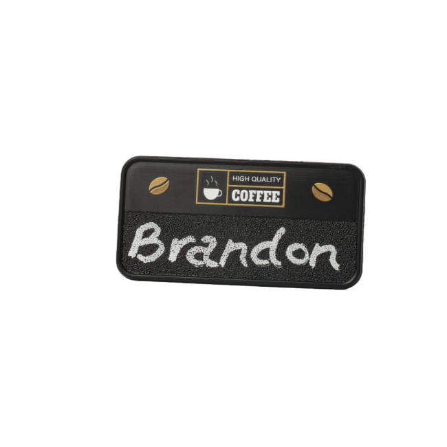 Custom Printed Always Recycled Chalkboard Name Badge – Rectangular Low Window