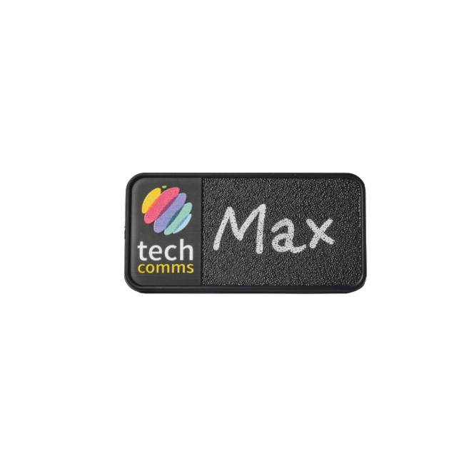 Custom Printed Always Recycled Chalkboard Name Badge – Rectangular Right Window