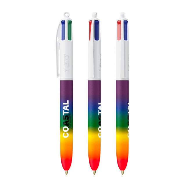 Custom Printed BIC 4 Colours Rainbow Decor Screen Printing